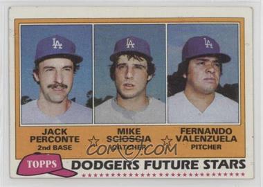 1981 Topps - [Base] #302 - Future Stars - Jack Perconte, Mike Scioscia, Fernando Valenzuela