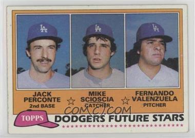 1981 Topps - [Base] #302 - Future Stars - Jack Perconte, Mike Scioscia, Fernando Valenzuela