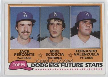 1981 Topps - [Base] #302 - Future Stars - Jack Perconte, Mike Scioscia, Fernando Valenzuela