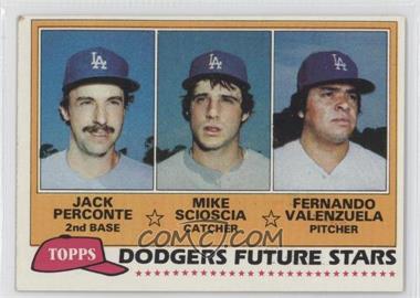 1981 Topps - [Base] #302 - Future Stars - Jack Perconte, Mike Scioscia, Fernando Valenzuela