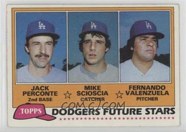 1981 Topps - [Base] #302 - Future Stars - Jack Perconte, Mike Scioscia, Fernando Valenzuela