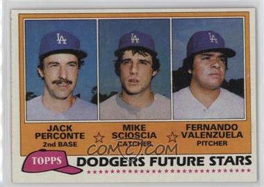 1981 Topps - [Base] #302 - Future Stars - Jack Perconte, Mike Scioscia, Fernando Valenzuela