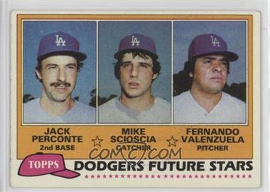 1981 Topps - [Base] #302 - Future Stars - Jack Perconte, Mike Scioscia, Fernando Valenzuela [Noted]