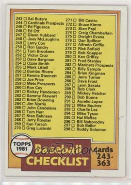 1981 Topps - [Base] #338 - Checklist - Cards 243-363