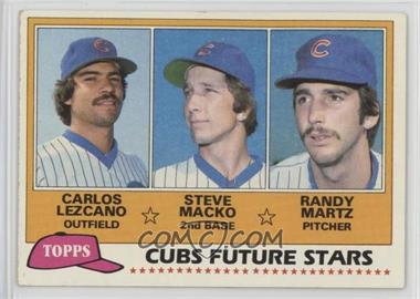 1981 Topps - [Base] #381 - Future Stars - Carlos Lezcano, Steve Macko, Randy Martz [Noted]