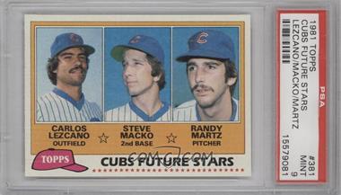 1981 Topps - [Base] #381 - Future Stars - Carlos Lezcano, Steve Macko, Randy Martz [PSA 9 MINT]