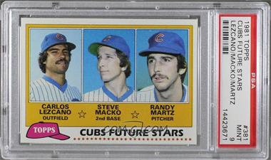 1981 Topps - [Base] #381 - Future Stars - Carlos Lezcano, Steve Macko, Randy Martz [PSA 9 MINT]