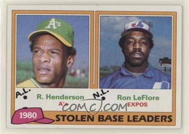 1981 Topps - [Base] #4 - League Leaders - Rickey Henderson, Ron LeFlore