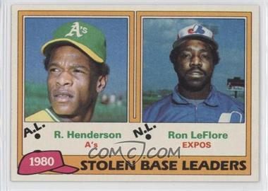 1981 Topps - [Base] #4 - League Leaders - Rickey Henderson, Ron LeFlore