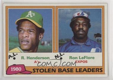 1981 Topps - [Base] #4 - League Leaders - Rickey Henderson, Ron LeFlore