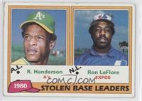 League Leaders - Rickey Henderson, Ron LeFlore [Noted]