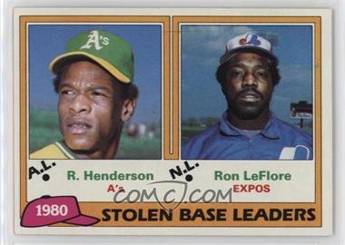 1981 Topps - [Base] #4 - League Leaders - Rickey Henderson, Ron LeFlore