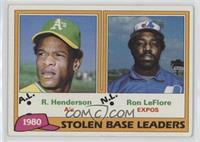 League Leaders - Rickey Henderson, Ron LeFlore [EX to NM]