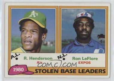 1981 Topps - [Base] #4 - League Leaders - Rickey Henderson, Ron LeFlore [EX to NM]