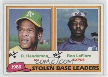 1981 Topps - [Base] #4 - League Leaders - Rickey Henderson, Ron LeFlore