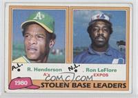 League Leaders - Rickey Henderson, Ron LeFlore [Noted]