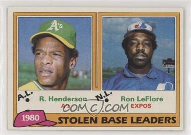 1981 Topps - [Base] #4 - League Leaders - Rickey Henderson, Ron LeFlore