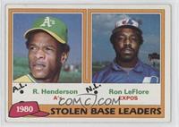 League Leaders - Rickey Henderson, Ron LeFlore [Noted]
