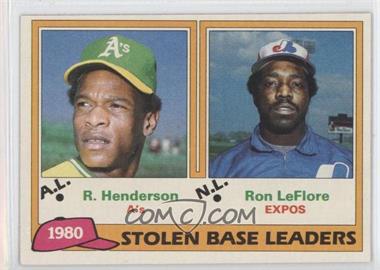 1981 Topps - [Base] #4 - League Leaders - Rickey Henderson, Ron LeFlore