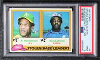 League Leaders - Rickey Henderson, Ron LeFlore [PSA 9 MINT]