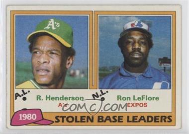 1981 Topps - [Base] #4 - League Leaders - Rickey Henderson, Ron LeFlore [Good to VG‑EX]