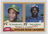 League Leaders - Rickey Henderson, Ron LeFlore [EX to NM]