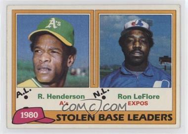 1981 Topps - [Base] #4 - League Leaders - Rickey Henderson, Ron LeFlore [EX to NM]