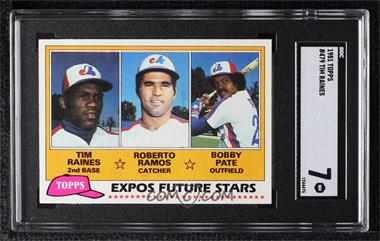 1981 Topps - [Base] #479 - Future Stars - Tim Raines, Roberto Ramos, Bobby Pate [SGC 7 NM]