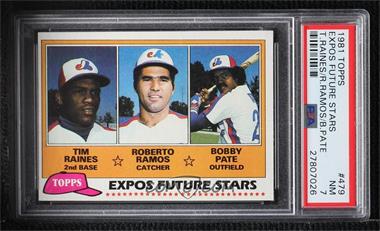 1981 Topps - [Base] #479 - Future Stars - Tim Raines, Roberto Ramos, Bobby Pate [PSA 7 NM]