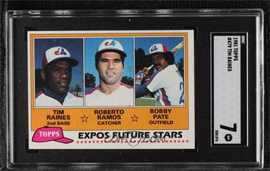 1981 Topps - [Base] #479 - Future Stars - Tim Raines, Roberto Ramos, Bobby Pate [SGC 7 NM]