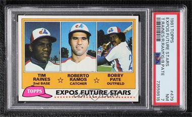 1981 Topps - [Base] #479 - Future Stars - Tim Raines, Roberto Ramos, Bobby Pate [PSA 7 NM]