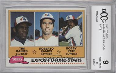1981 Topps - [Base] #479 - Future Stars - Tim Raines, Roberto Ramos, Bobby Pate [BCCG 9 Near Mint or Better]