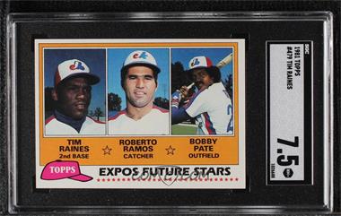 1981 Topps - [Base] #479 - Future Stars - Tim Raines, Roberto Ramos, Bobby Pate [SGC 7.5 NM+]