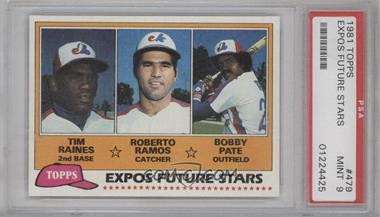 1981 Topps - [Base] #479 - Future Stars - Tim Raines, Roberto Ramos, Bobby Pate [PSA 9 MINT]
