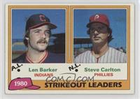 League Leaders - Len Barker, Steve Carlton [Noted]