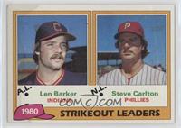 League Leaders - Len Barker, Steve Carlton