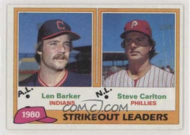 1981 Topps - [Base] #6 - League Leaders - Len Barker, Steve Carlton