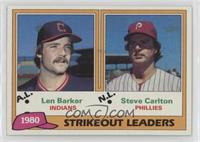 League Leaders - Len Barker, Steve Carlton [EX to NM]