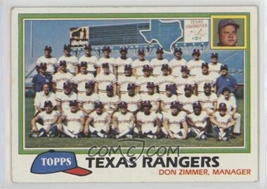 1981 Topps - [Base] #673 - Team Checklist - Texas Rangers