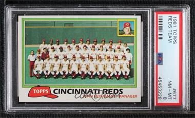 1981 Topps - [Base] #677 - Team Checklist - Cincinnati Reds [PSA 8 NM‑MT]