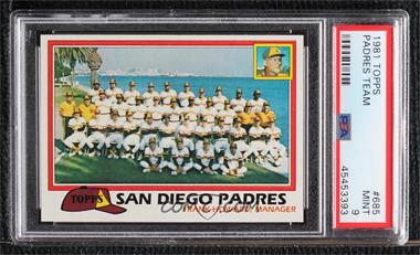 1981 Topps - [Base] #685 - Team Checklist - San Diego Padres [PSA 9 MINT]