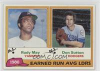 League Leaders - Rudy May, Don Sutton [Noted]