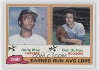 League Leaders - Rudy May, Don Sutton [Noted]