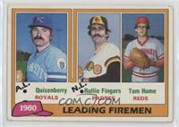 League Leaders - Dan Quisenberry, Rollie Fingers, Tom Hume [EX to NM]