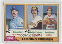 League Leaders - Dan Quisenberry, Rollie Fingers, Tom Hume