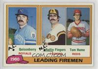League Leaders - Dan Quisenberry, Rollie Fingers, Tom Hume [Noted]