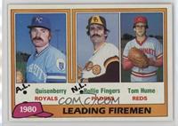 League Leaders - Dan Quisenberry, Rollie Fingers, Tom Hume