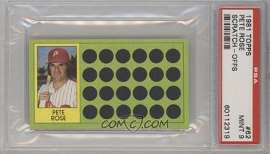 1981 Topps Baseball Scratch-Off - [Base] - Separated #62 - Pete Rose [PSA 9 MINT]