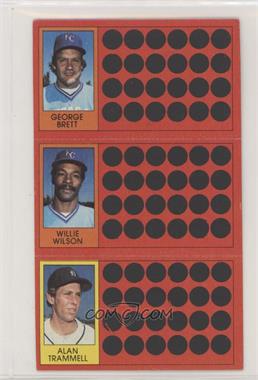 1981 Topps Baseball Scratch-Off - [Base] #1-20-38 - George Brett, Willie Wilson, Alan Trammell