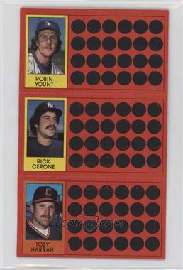 1981 Topps Baseball Scratch-Off - [Base] #10-28-46 - Robin Yount, Rick Cerone, Toby Harrah